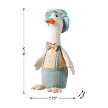 15.75" Easter Fabric Boy Duck Figurine