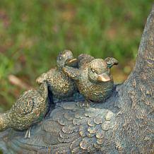 15"H Resin Faux Bronze Duck Garden Statue