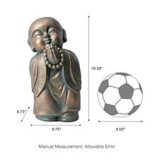 16.5"H MGO Faux Bronze Little Buddha Monk Garden Statue