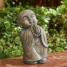 16.5"H MGO Faux Bronze Little Buddha Monk Garden Statue