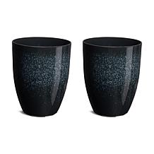 16.75"H Set of 2 Eco-Friendly PE and Stone Faux Ceramic Tall Planter