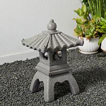 16"H MGO Faux Concrete Pagoda Garden Statue
