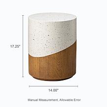 17.25"H MGO Faux Terrazzo & Wood Texture, Stool, Plant Stand, or Table