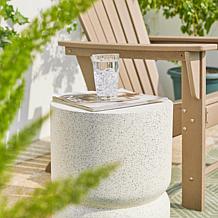 17.25"H MGO Faux Terrazzo Garden Stool, Planter Stand, or Accent Table
