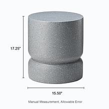 17.25"H Multi-functional MGO Faux Terrazzo Garden Stool