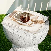 17.25"H Multi-functional MGO Faux Terrazzo Garden Stool or Plant Stand