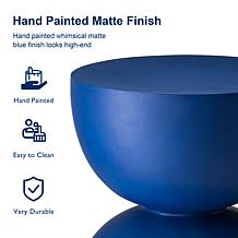 17.75"H Multi-functional MGO Cobalt Blue Stool, Plant Stand, or Table