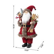 18" Faux Fur Christmas Woodland Santa Figurine