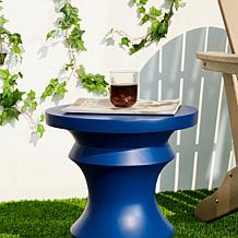 18.25" Multi-functional MGO Cobalt Blue Chess Garden Stool