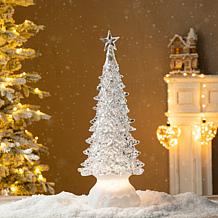 18.5" H Acrylic LED Color Rotating Lighted Christmas Tabletop Tree