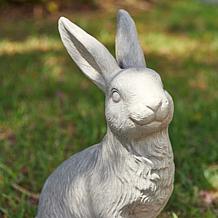 18"H MGO Sitting Rabbit Garden Statue