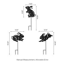 18"H Multi-functional Set of 3 Metal Rabbit Silhouette Pick Wall Decor