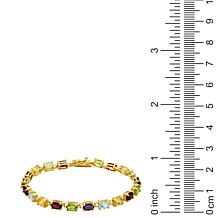 18K Gold-Plated Rainbow Multigemstone Oval Tennis Bracelet