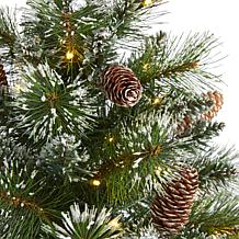2 ft. Frosted Pine Artificial Christmas Tree with 35 Clear LED Ligh...