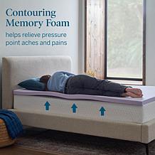 2” Lavender and Gel Memory Foam Mattress Topper, Twin XL