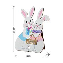 2-piece 24" Easter Wooden Bunny Porch Decor