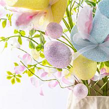 2-Piece 28" Easter Picks with Glitter Eggs and Bunny Accents