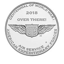 2018 WWI Centennial Silver Dollar and Air Service Silver Medal Set