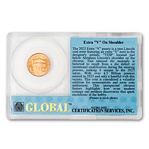 2023 Gem Uncirculated Abraham Lincoln Extra "V" Error Cent 