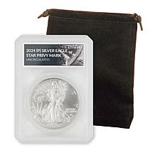 2024 Uncirculated Silver Eagle Coin with Star Privy & Defender Holder