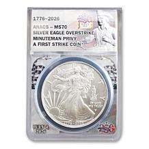 2026 Denver Mint Silver Eagle Daniel Carr Dual Date Overstrike Coin