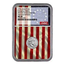 2026 Faces of Liberty Dime and Half Dollar P&D 4pc Flag Core NGC 68...