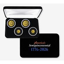 2026 P- & D-Mint 24K Gold-Plated Liberty Dime and Half Dollar Set of 4
