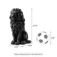 20.75"H MGO Black Sitting Lion Garden Statue