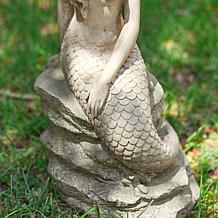 20"H MGO Concrete Finish Mermaid Garden Statue