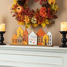 20"L Fall Wooden House Table Décor