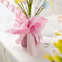 21" Easter Table Tree with Pastel Glitter Eggs and Bunny Hats