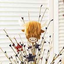 21" Patriotic Highland Cow Table Tree