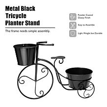 21.5"L Metal Black Bicycle Planter Stand