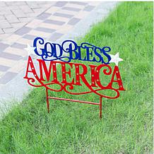 23.25"H Patriotic God Bless America Yard Stake