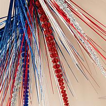 24" Patriotic Red, White & Blue Tinsel Wreath