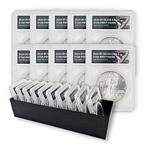 '24 Uncirculated Silver Eagle w/Star Privy & Defender Holder Set of 10