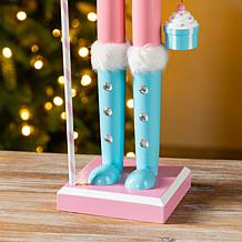 24" Wooden Christmas Pink Cake Nutcracker Decoration