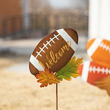 24"H Set of 3 Metal Thanksgiving Football Turkey Yard Stake (KD)