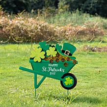 24"H St. Patrick's Metal Shamrocks Wagon Yard Stake or Wall Décor
