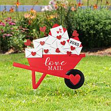 24"H Valentine's Metal LOVE Mail Wagon Yard Stake or Wall Décor
