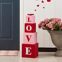 25" Solid Wood Valentine's Boxed Porch Decor