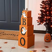 25.5"H Halloween and Fall Wooden Reversible Boxed Porch Decor