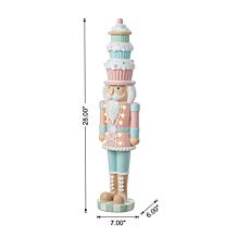 28" Lighted Macaron Pink and Blue Resin Christmas Porch Decor