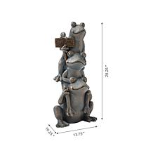 28.25"H Bronze MGO Stacked Frog Statue