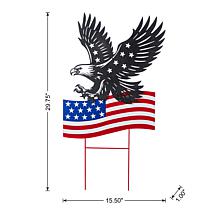 29.75" H Patriotic Yard Stake with Eagle Silhouette