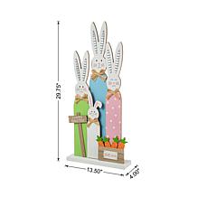 29.75"H Easter Wooden Bunny Family Porch Decor