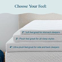 3” Bamboo Charcoal and Gel Memory Foam Mattress Topper, King