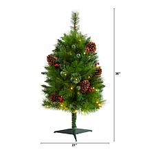 3 ft. Montana Mixed Pine Artificial Christmas Tree with Pine Cones,...