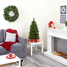 3 ft. New Haven Pine Artificial Christmas Tree with 50 Warm White L...