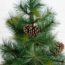 3-ft Pre-Lit Christmas Tree in Jute Planter by Nearly Natural